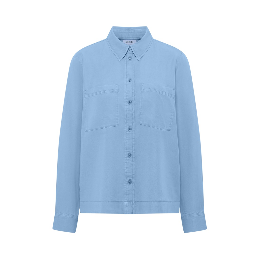 cecil Bluse Hemdbluse Lyocell Cloud Blue