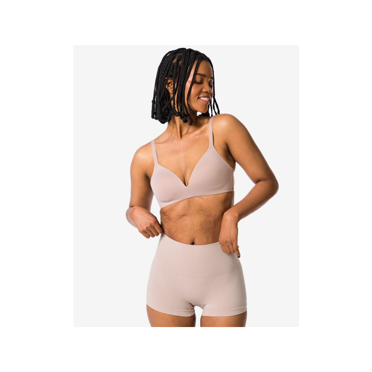 HEMA Licht corrigerende shortie naadloos katoen beige (beige)