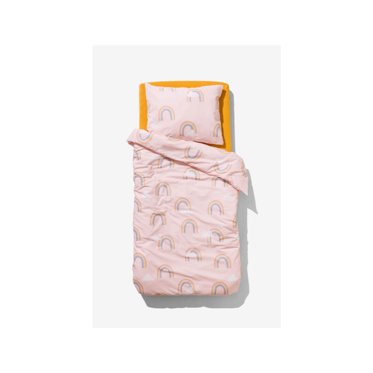 HEMA Peuterdekbedovertrek 120x150cm zacht katoen regenbogen (roze)