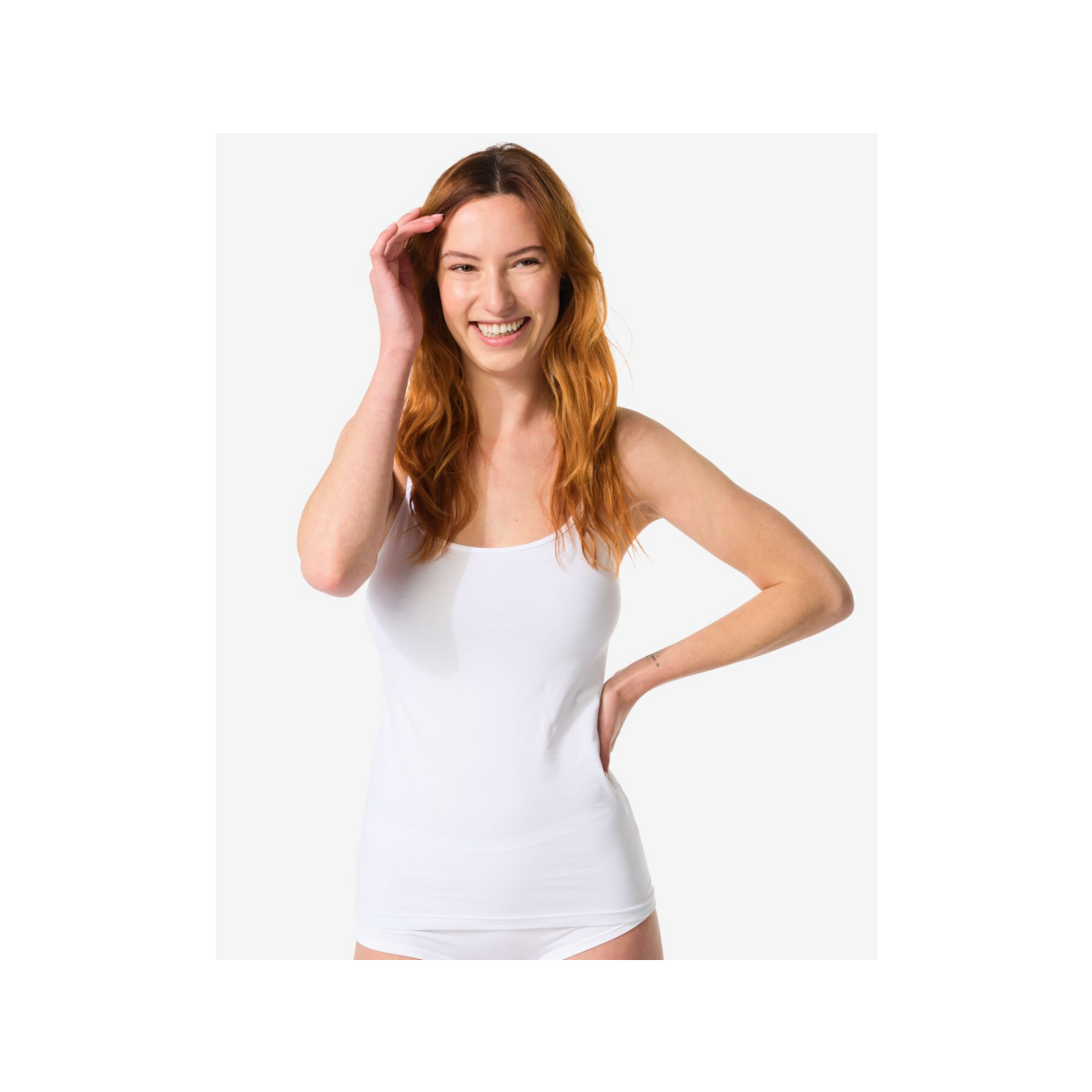 HEMA HEMA Dameshemd Spaghettibandjes Perfect Comfort Katoen Wit (wit)