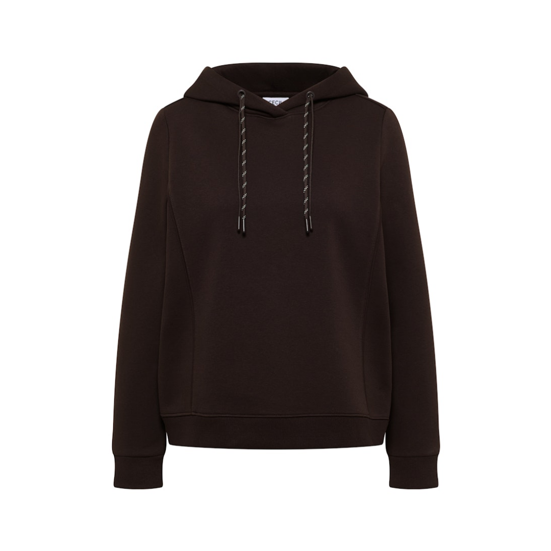 cecil Hoodie Stickerei Baumwolle Braun