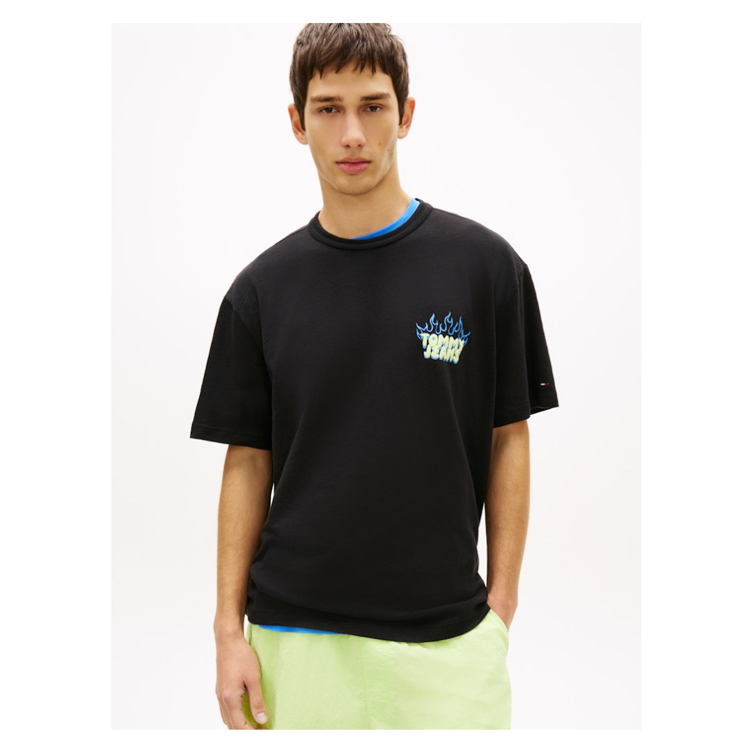 Tommy Jeans - Herren T-Shirt - Schwarz - Größe: S - bei Tara-M