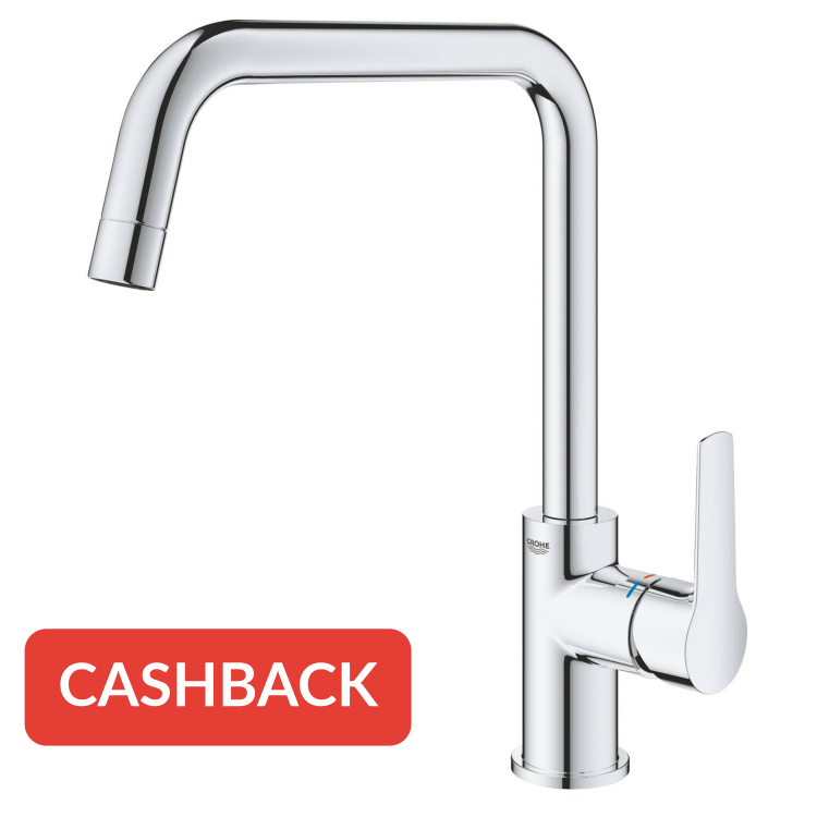 Grohe QuickFix Start verhoogde keukenmengkraan hoek chroom