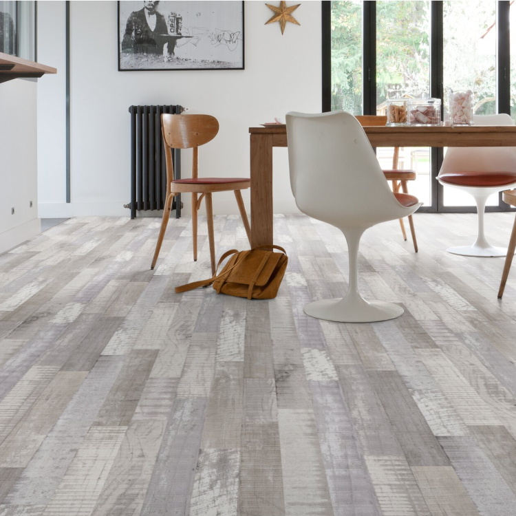 Rouleau 4m de sol PVC effet bois à coller santafe pearl Gerflor - 3000 cm x 400 cm x 0.26 cm