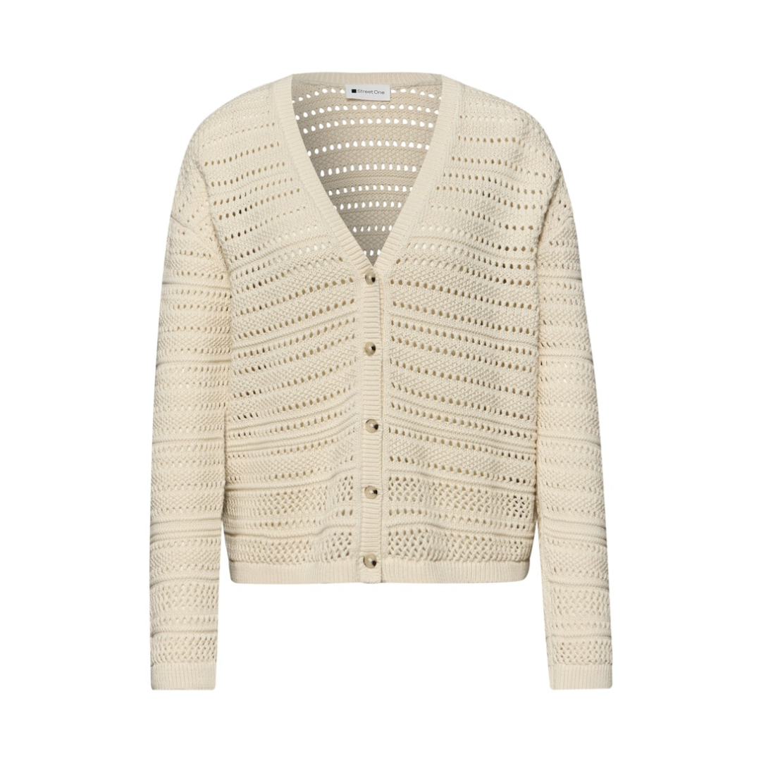 Street One Struktur Cardigan Baumwolle Beige