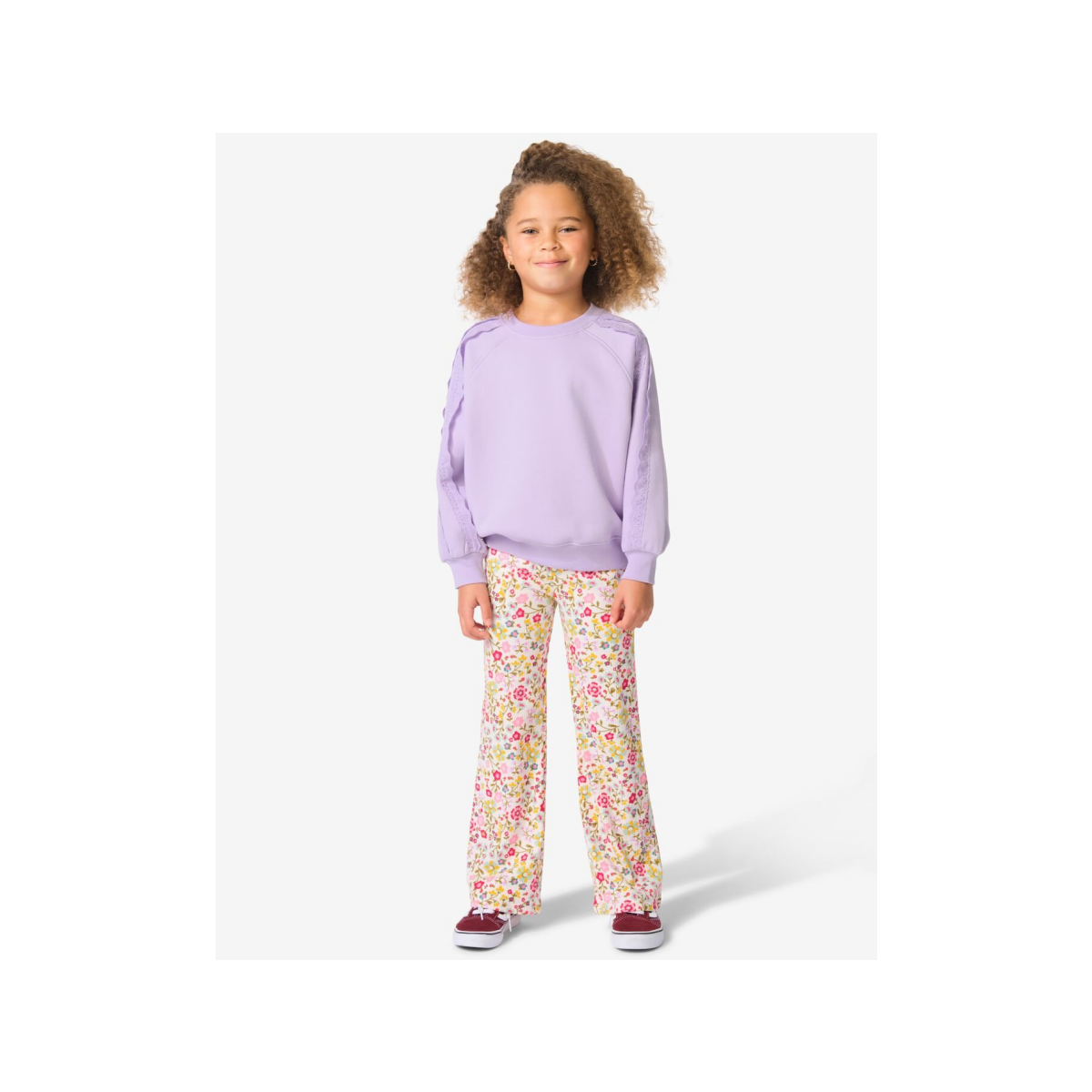 HEMA HEMA Kinderlegging Flared Bloemen Ecru (ecru)