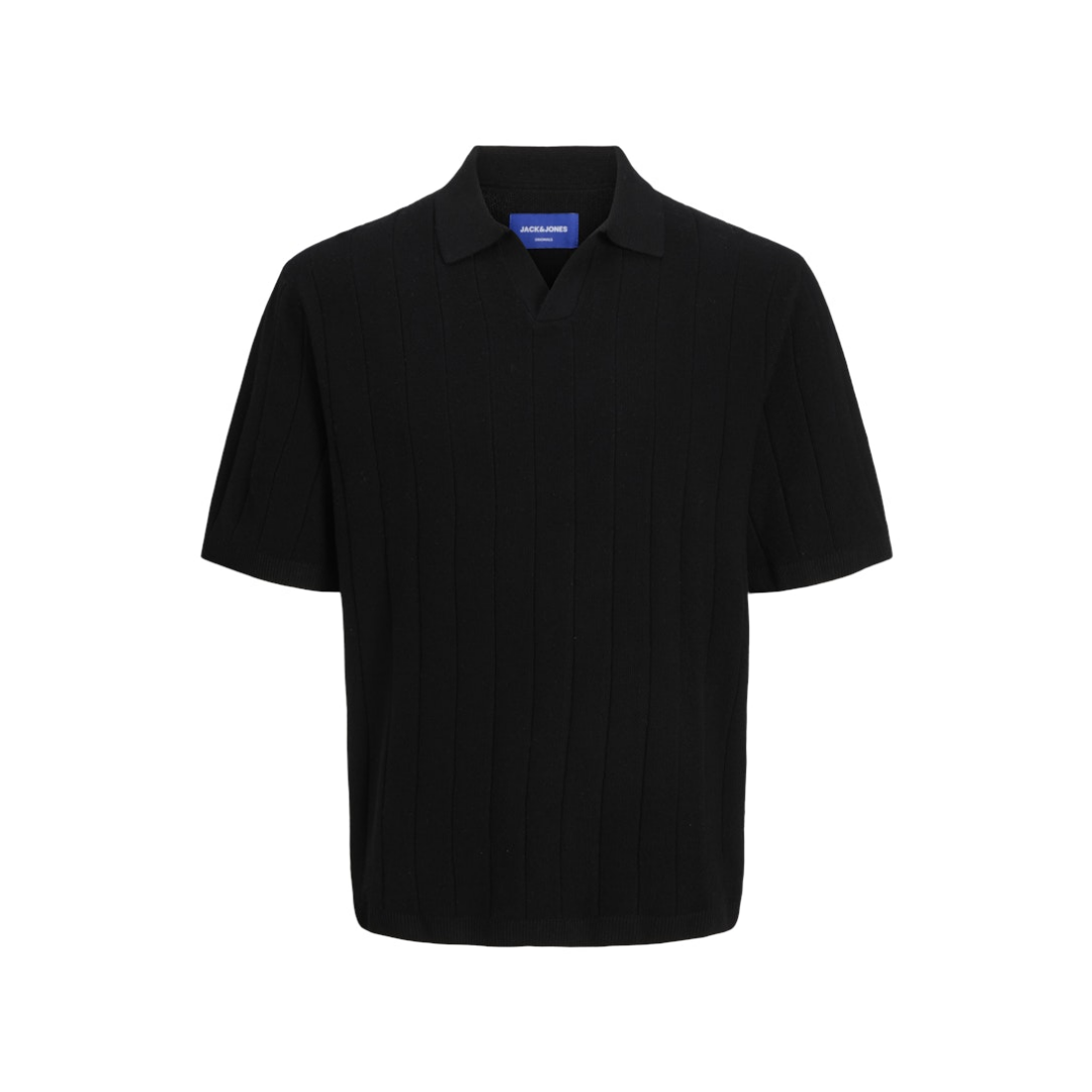 jack & jones Polo Splitneck Kurzarm Baumwolle Black