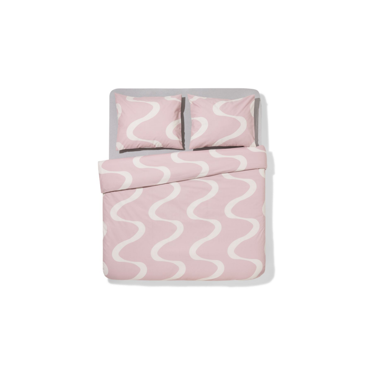 HEMA HEMA Dekbedovertrek 200x200/220cm Zacht Katoen Golven (lichtblauw)