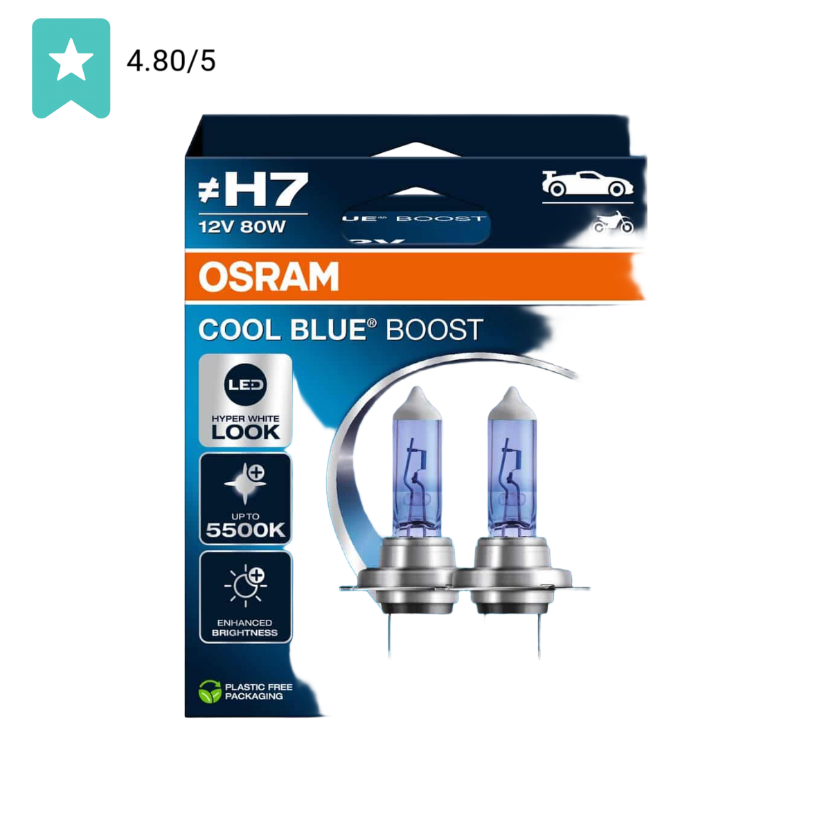 Osram Cool Blue Boost H7 12V/80W - Set 2 Stuks - 62210cbb-2hb | Dutch Performance Products