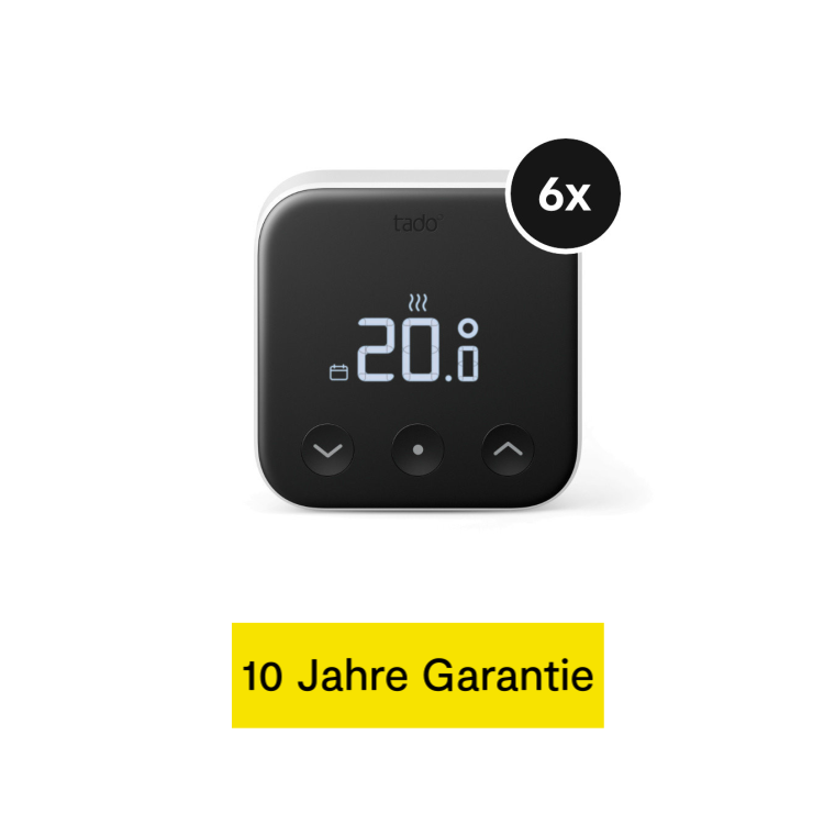 tado° X Smartes Thermostat für Fußbodenheizung und Einzelraumsteuerung (230V) - 6er-Set