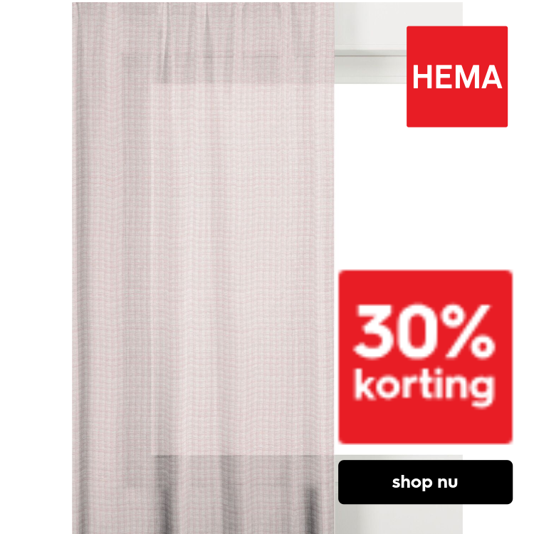Gordijnstof Overijse lichtdoorlatend ruit lichtroze (lichtroze)