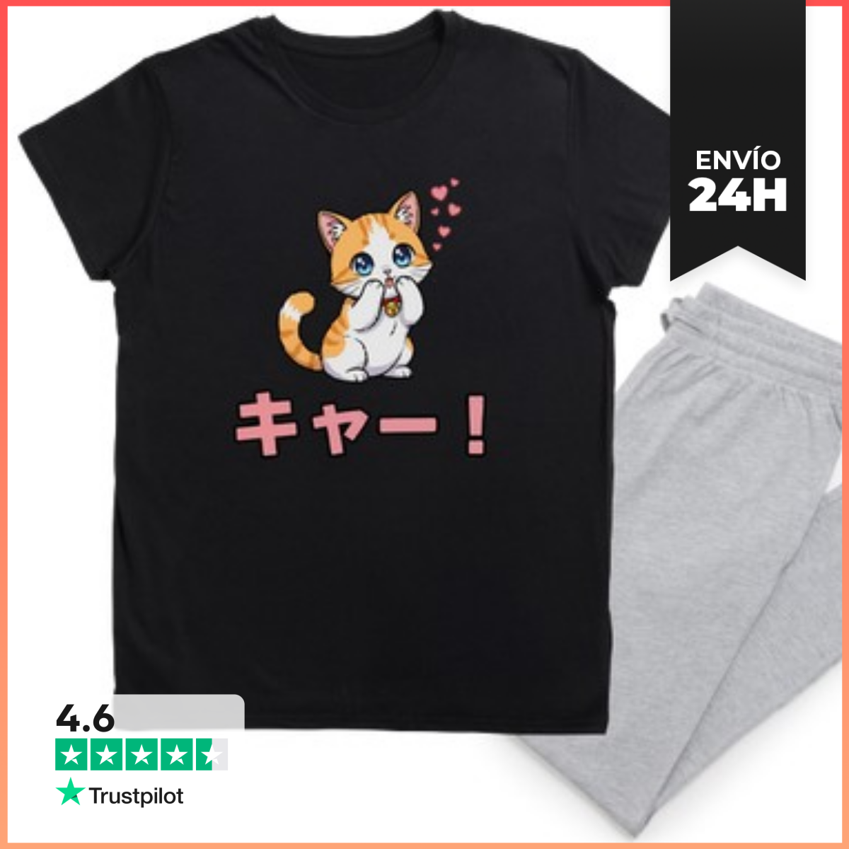 Pijama Gato Lindo Kawaii Miau LaTostadora