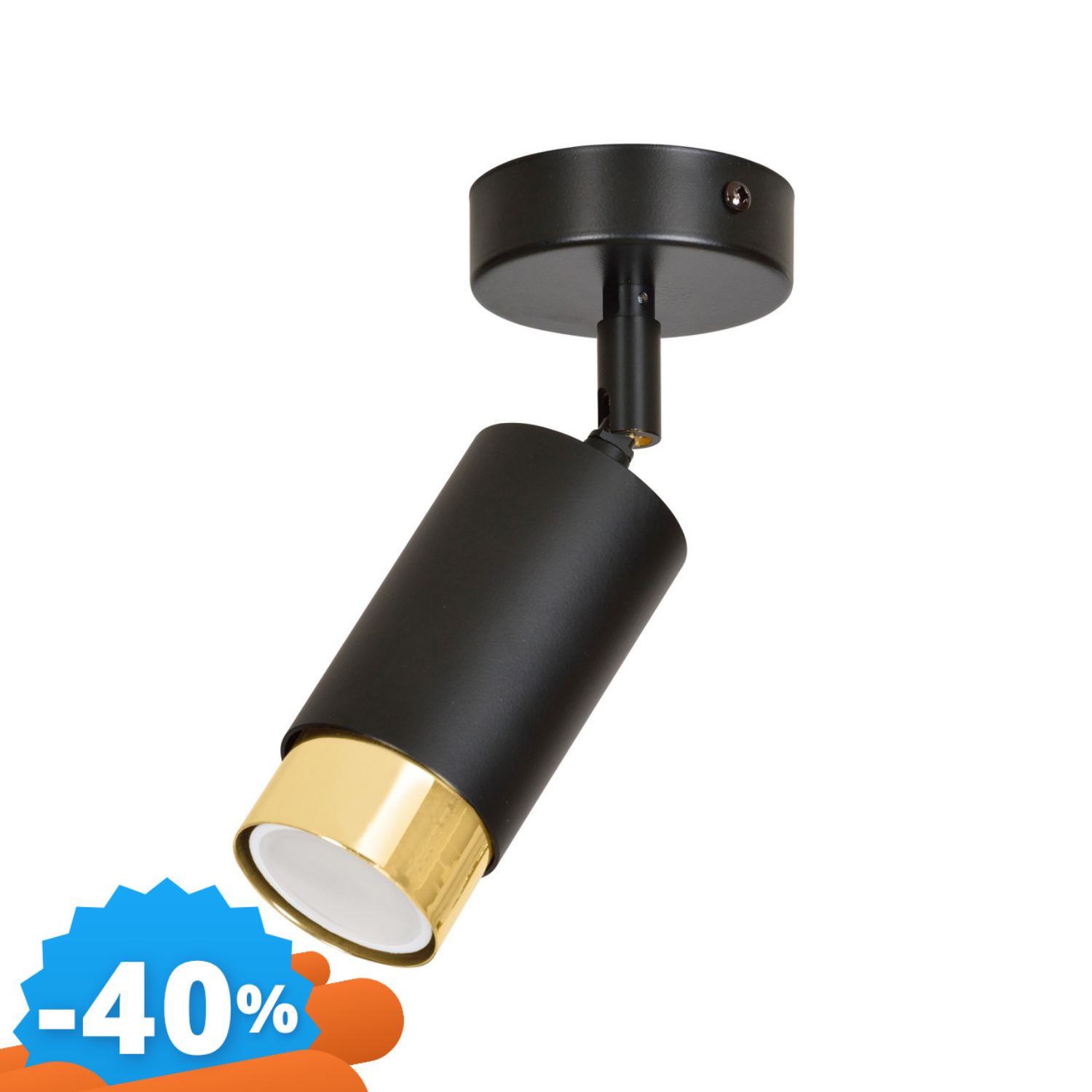 Emibig Lighting Nera/Oro/Nero Lampada Da Soffitto E Parete In Acciaio Hiro Gu10