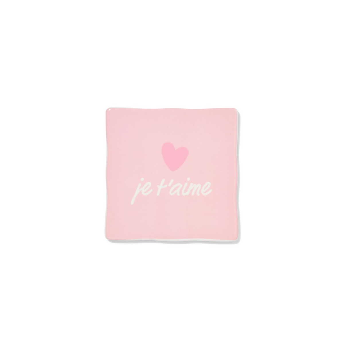 HEMA Tegel 10x10cm keramiek hartje 'je t'aime' roze