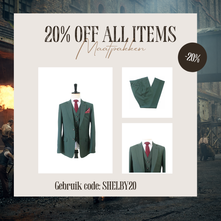 Maatpak Voor Heren | 3-delig Pak | Donkergroen | Kamgaren Wol | Lichtgewicht & Ademend | Peaky Blinders