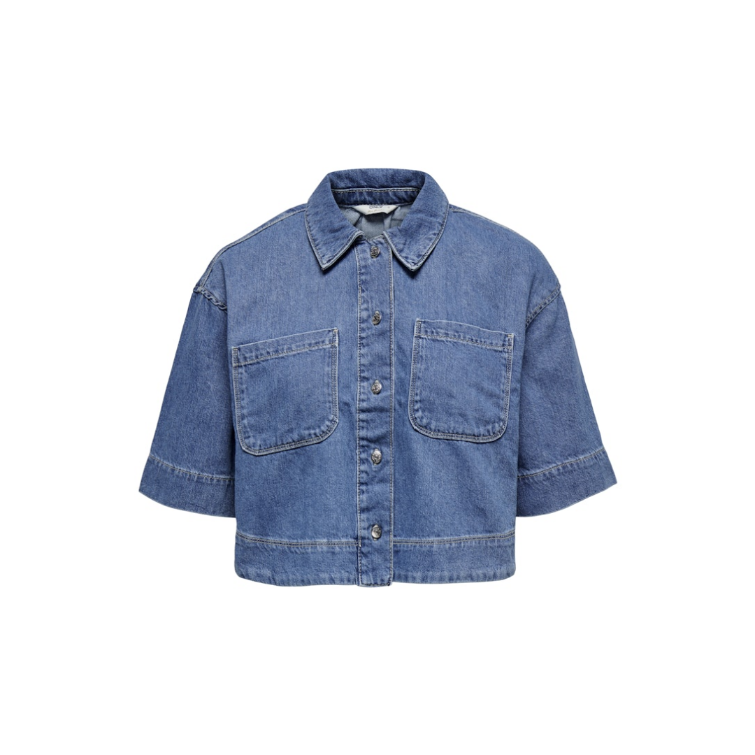 Only - Damen Kurzarmbluse - Blau - Größe: M - bei Tara-M
