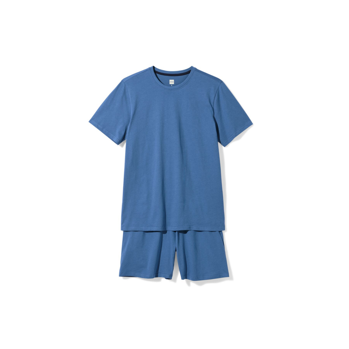 HEMA HEMA Herenshortama Jaap Jersey Middenblauw (middenblauw)