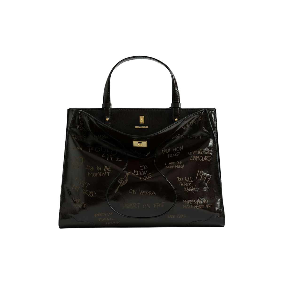Zadig & Voltaire Donna Brownie Borsa Jack Vintage Patent Laser