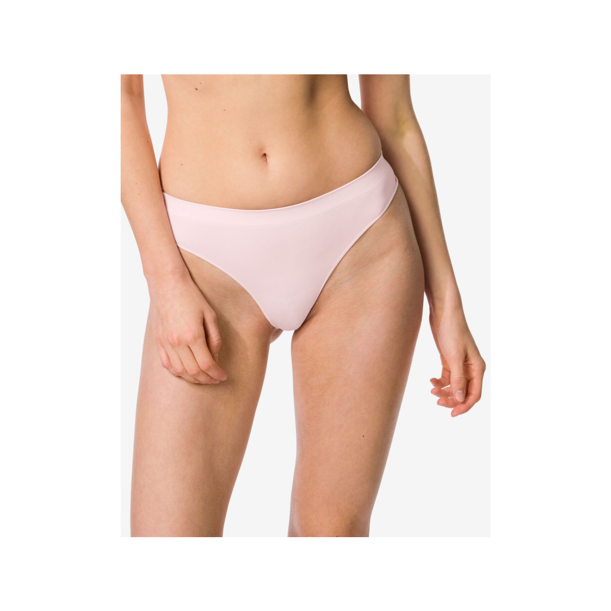 HEMA Damesstring naadloos micro lichtroze (lichtroze)