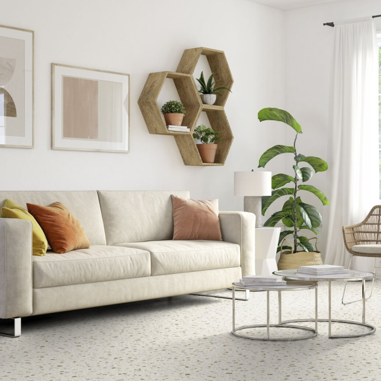 Rouleau 4m de sol PVC effet terrazzo pose sans colle bari clear Gerflor - 3000 cm x 400 cm x 0.2 cm — vue 3
