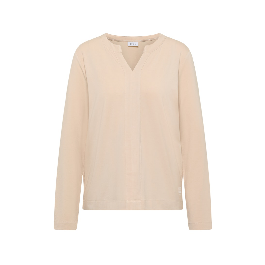 Cecil - Damen Langarmshirt - pearl beige - Größe: XXL - bei Tara-M
