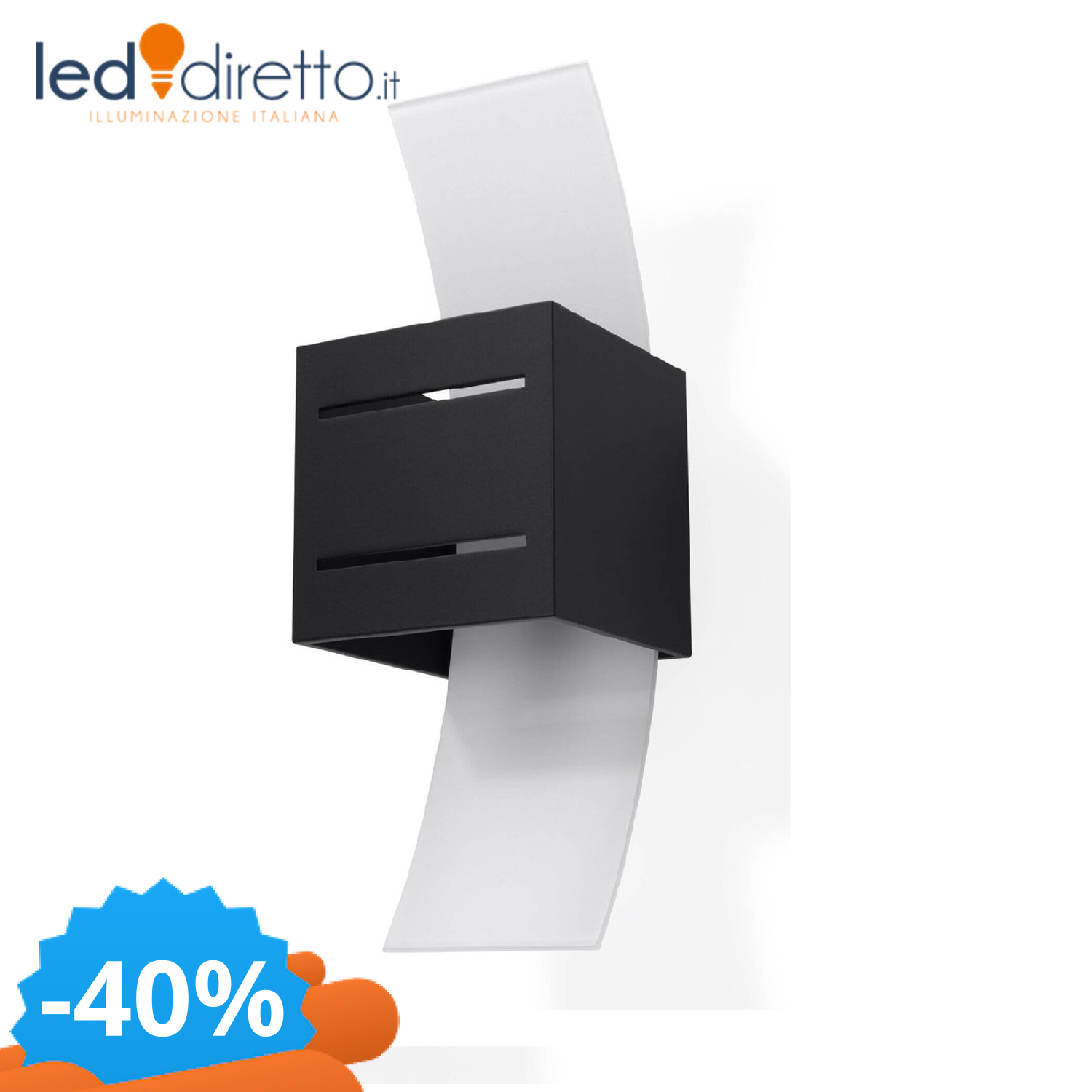 LORETO LAMPADA DA PARETE NERA LAMPADA DA PARETE NT 1X SL.0201 - Immagine 2