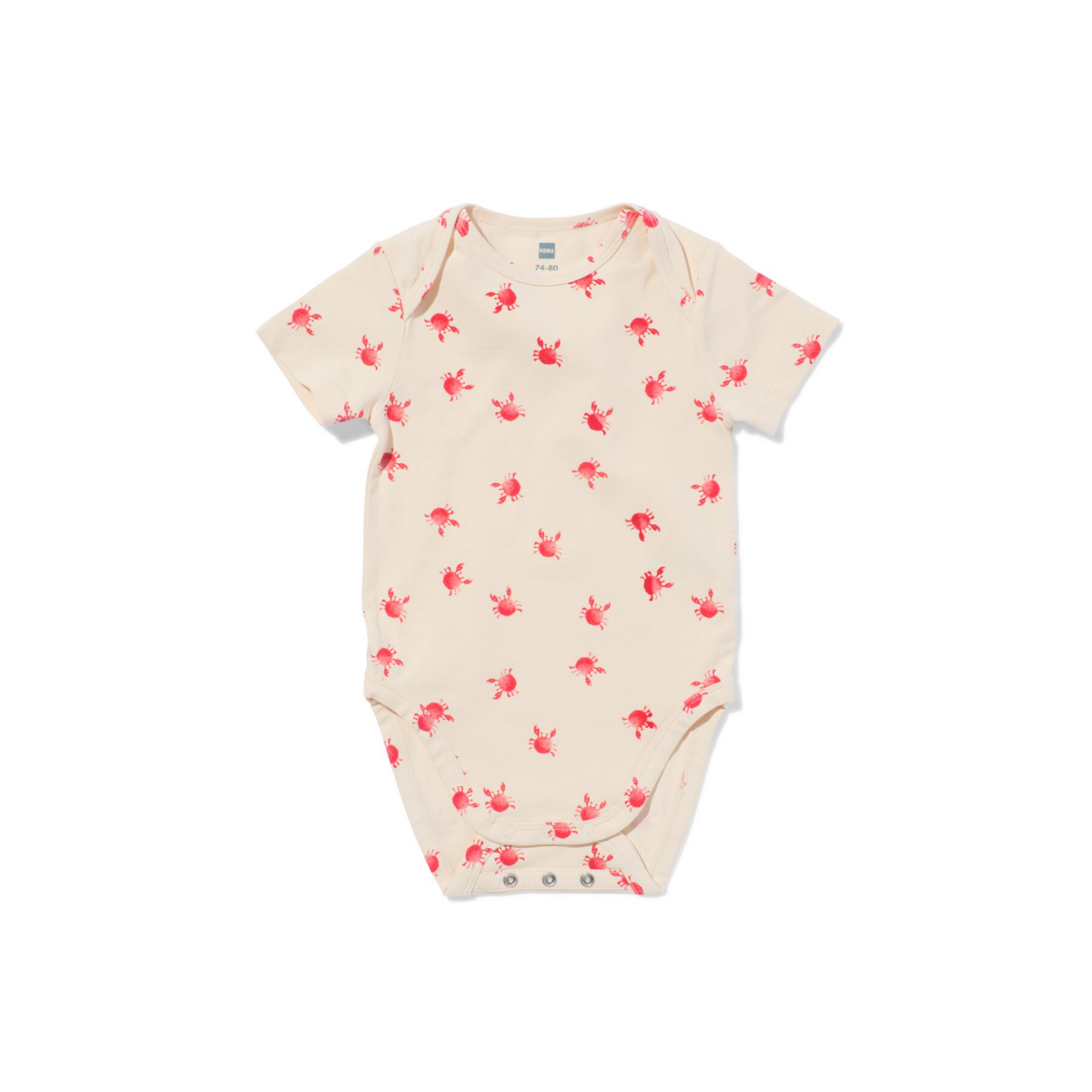 HEMA HEMA Baby Meegroeiromper Krabben Beige (beige)