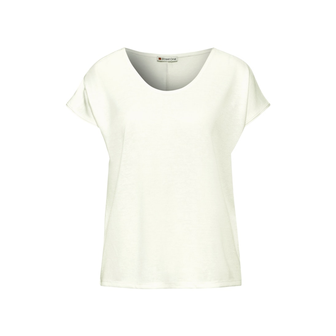 Street One - Damen T-Shirt - Weiß - Größe: 44 - bei Tara-M