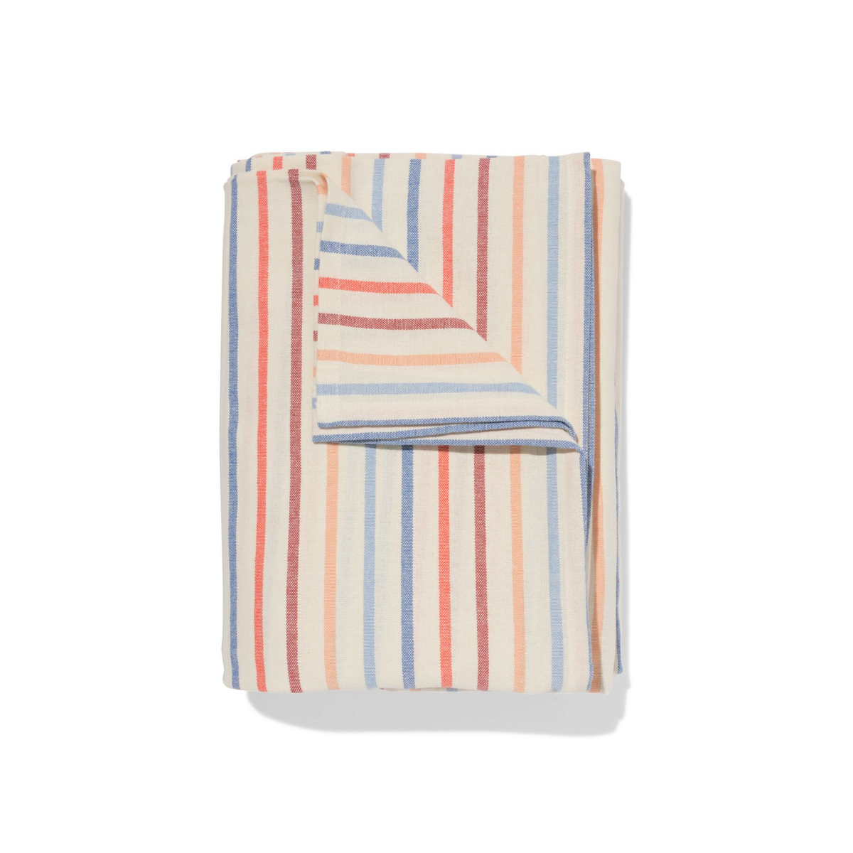 HEMA Tafelkleed XL 320x145cm katoen strepen blauw-terra (multicolor)