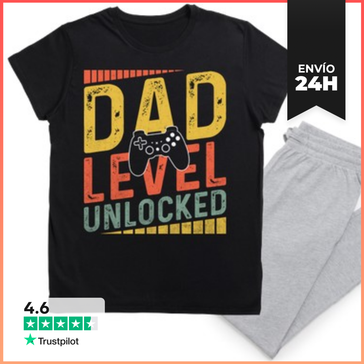 Pijama DAD LEVEL UNLOCKED GAMER RETRO LaTostadora