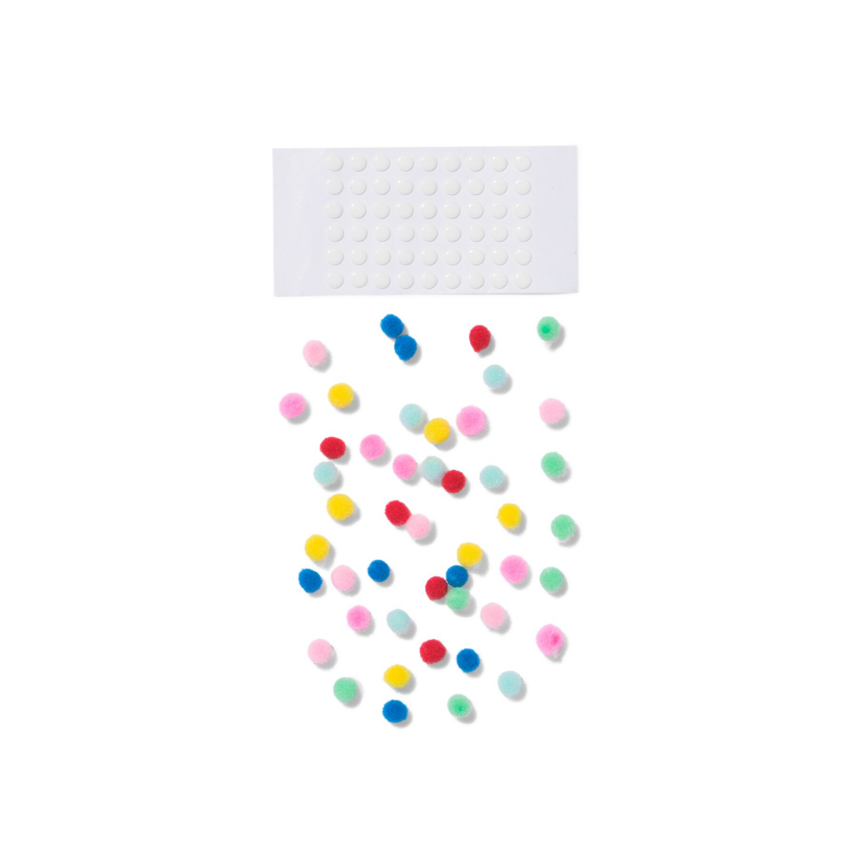 HEMA Mini plak pompoms - 50 stuks (multicolor)