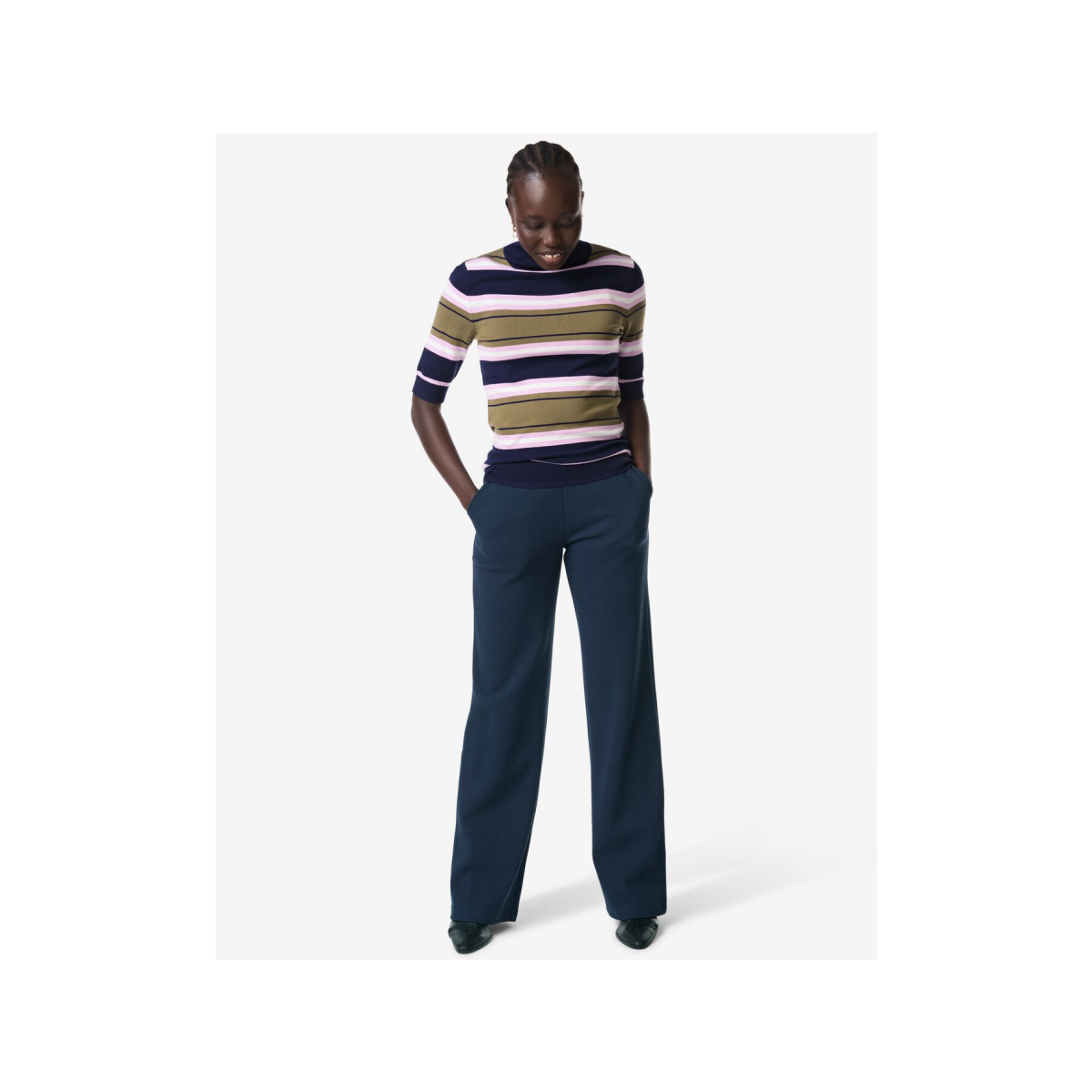 HEMA HEMA Damesbroek Kacey Regular Fit Donkerblauw (donkerblauw)