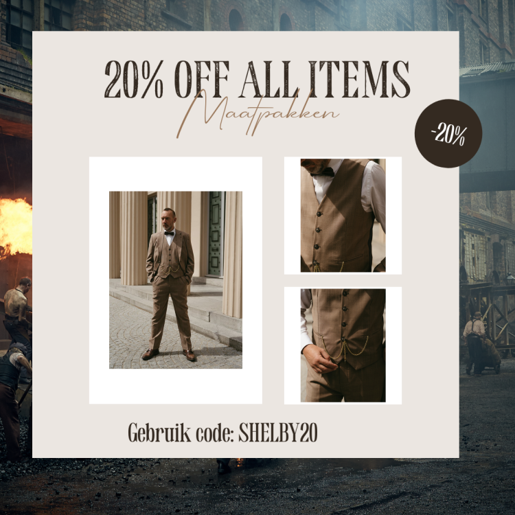 Maatpak Voor Heren | 3-delig Pak | Lichtbruin | Kamgaren Wol | Lichtgewicht & Ademend | Peaky Blinders