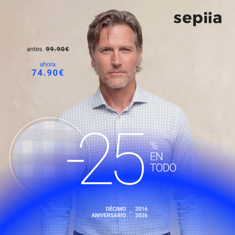 Camisa de vestir cuello cutaway hombre estampado cuadro celeste regular