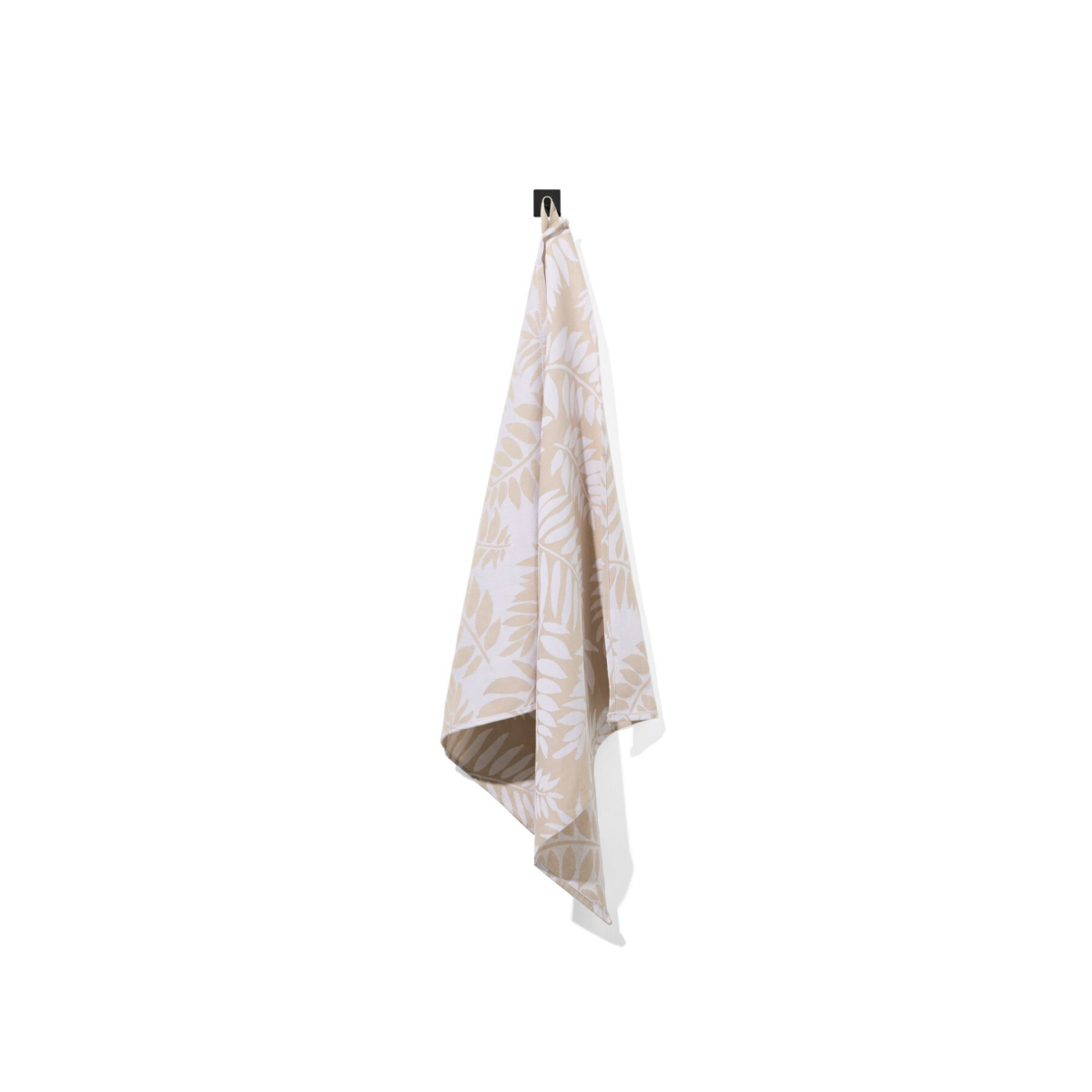 HEMA HEMA Theedoek 65x65 Katoen Bladeren Beige (zand)