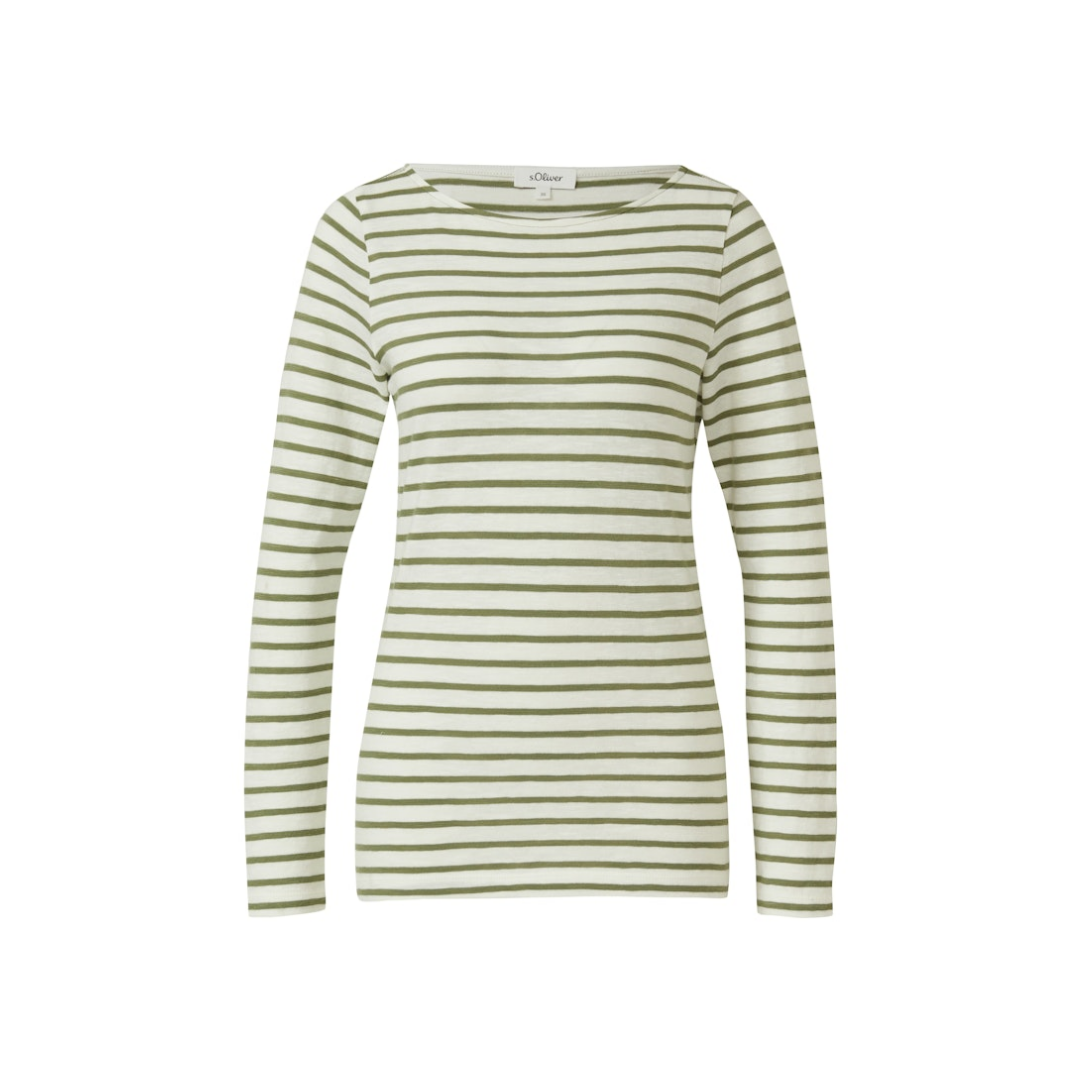 s.Oliver - Damen Langarmshirt - Grün - Größe: 46 - bei Tara-M