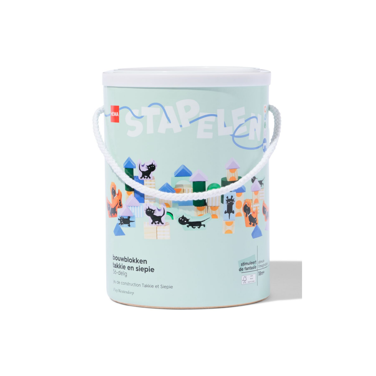 HEMA Blokkenset hout Takkie en Siepie 56-delig