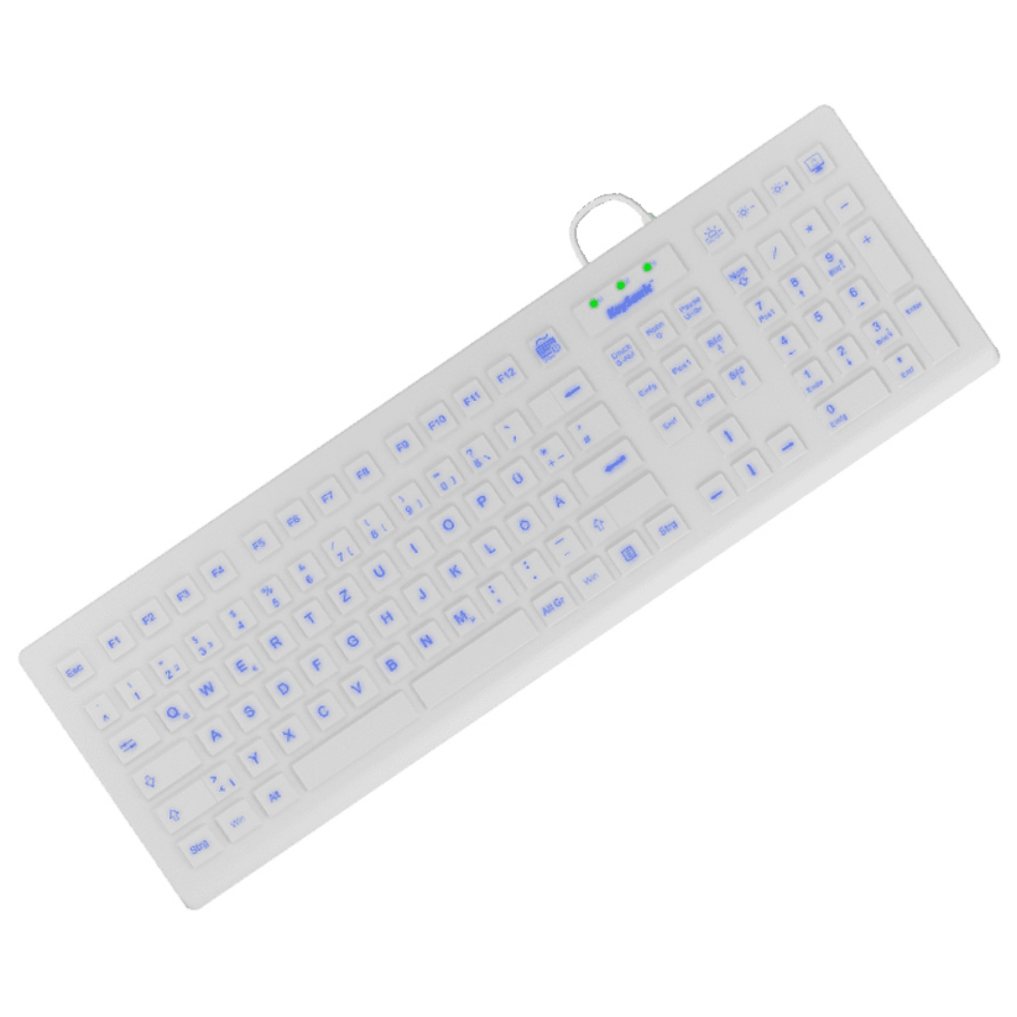 KeySonic KSK-8031INEL-Wh (DE) Hygienetastatur, Industrietastatur, USB, Beleuchtung, weiß, Volle Größ