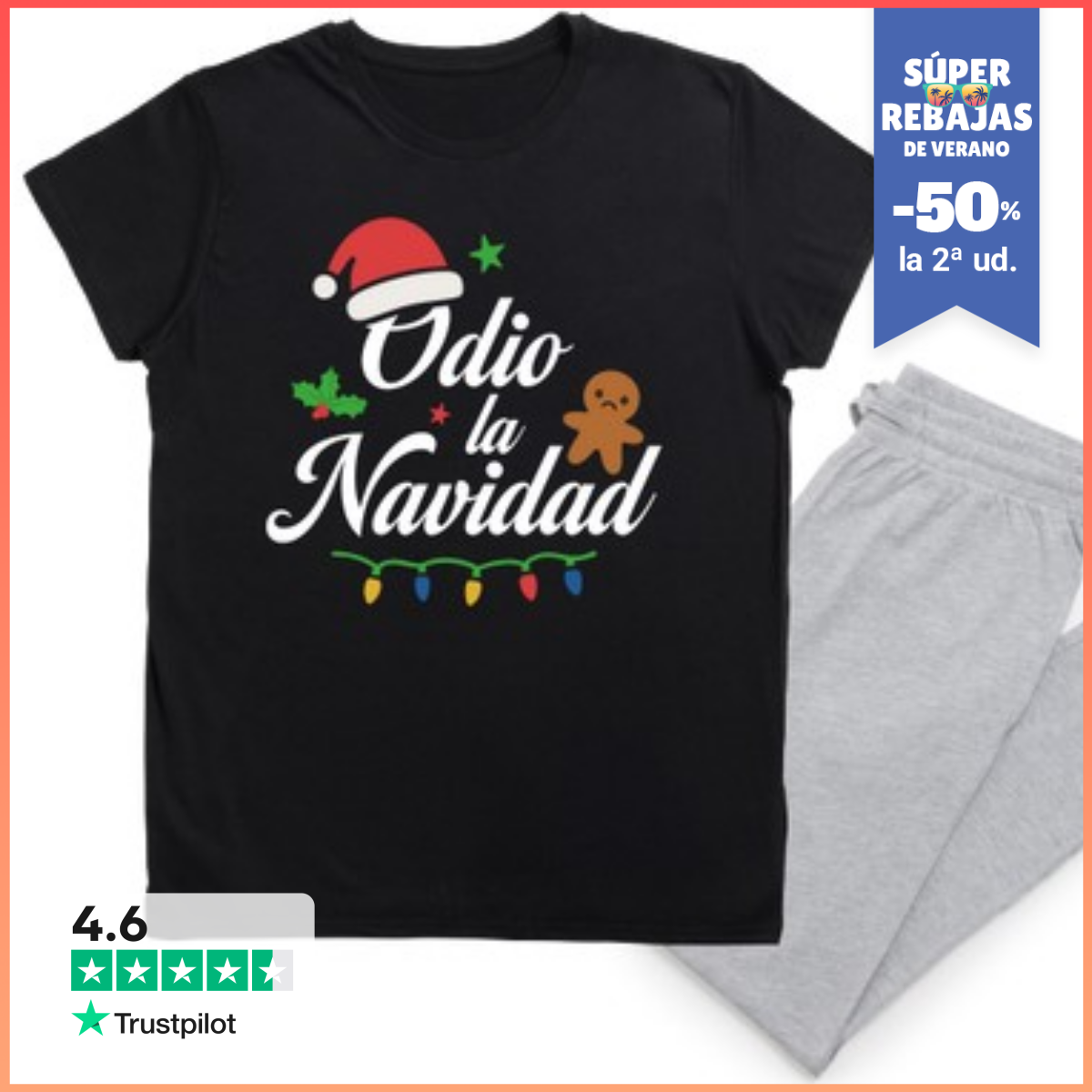 Pijama ODIO LA NAVIDAD LaTostadora