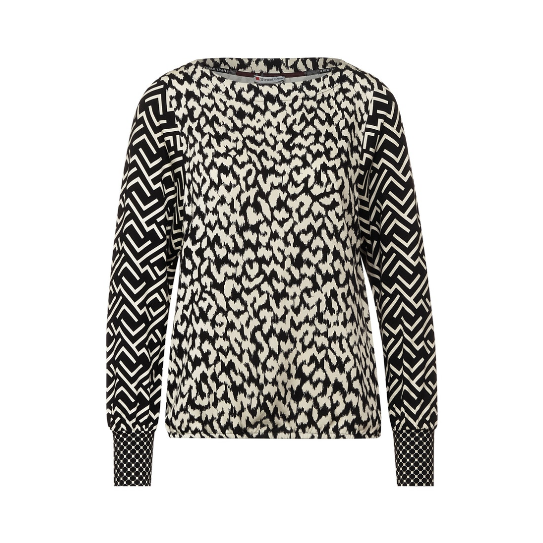 Street One - Damen Langarmshirt - Schwarz - Größe: 38 - bei Tara-M