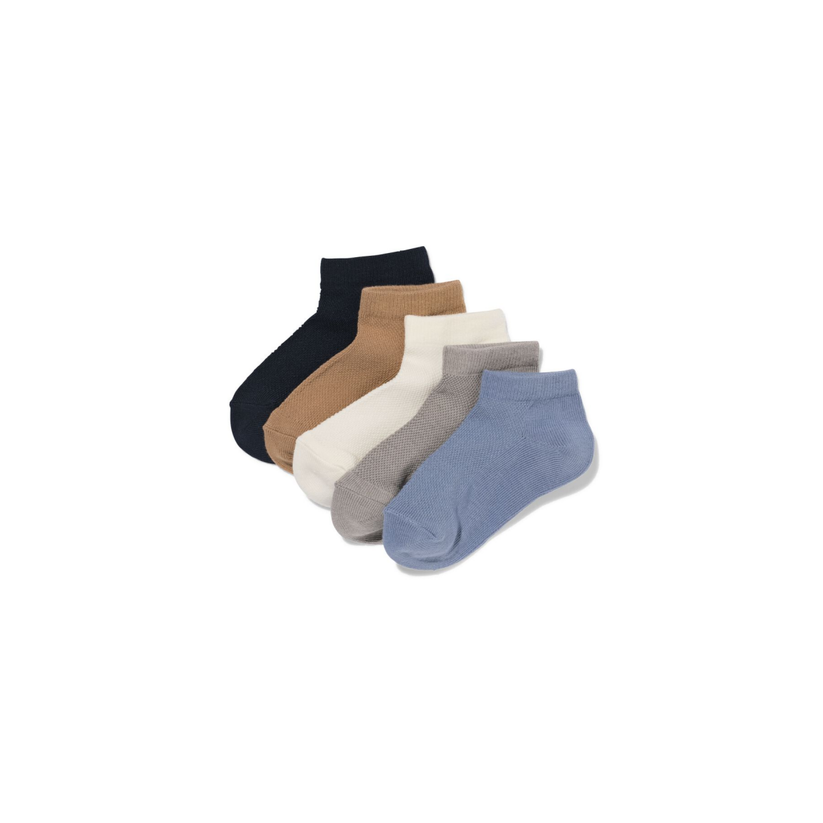 HEMA HEMA Kinder Enkelsokken Mesh - 5 Paar Middenblauw (middenblauw)