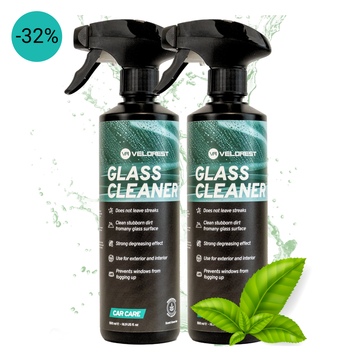 2-pack Velorest Glass Cleaner 2x500ml / ruitenreiniger auto | Glasreiniger Auto | Dutch Performance Products
