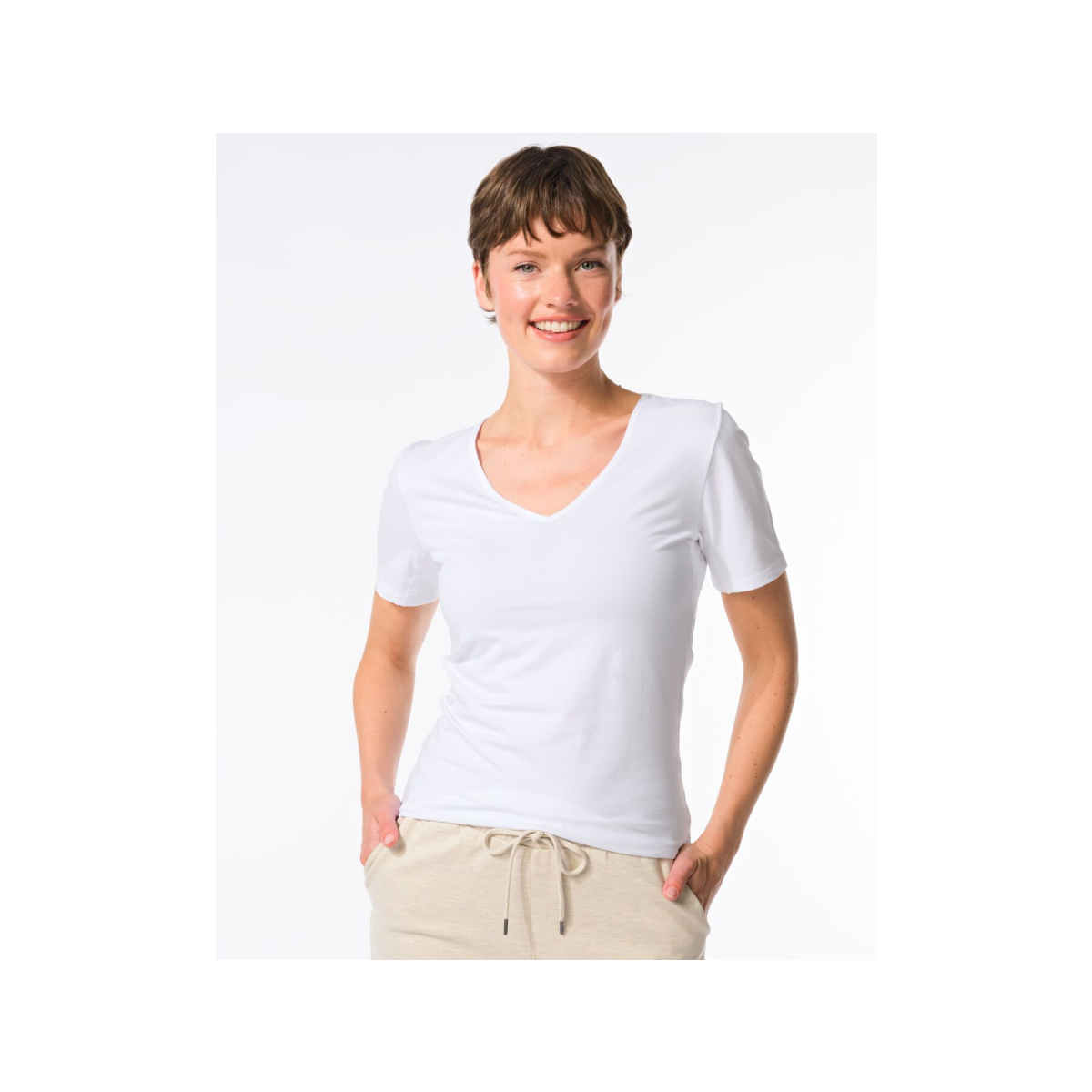 HEMA Dames T-shirt perfect comfort katoen wit (wit)