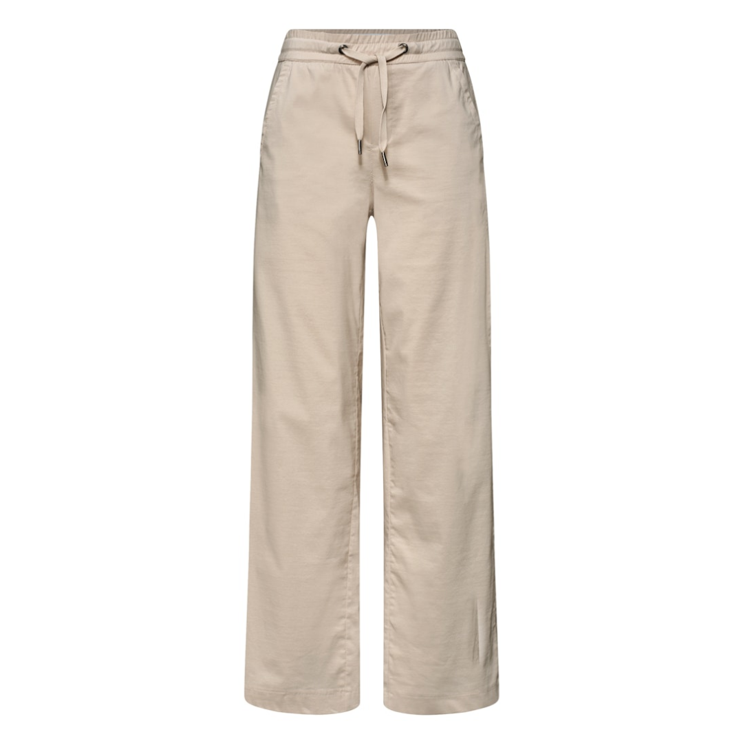 Street One High Waist Wide Leg Hose Loose Fit Clay Sand