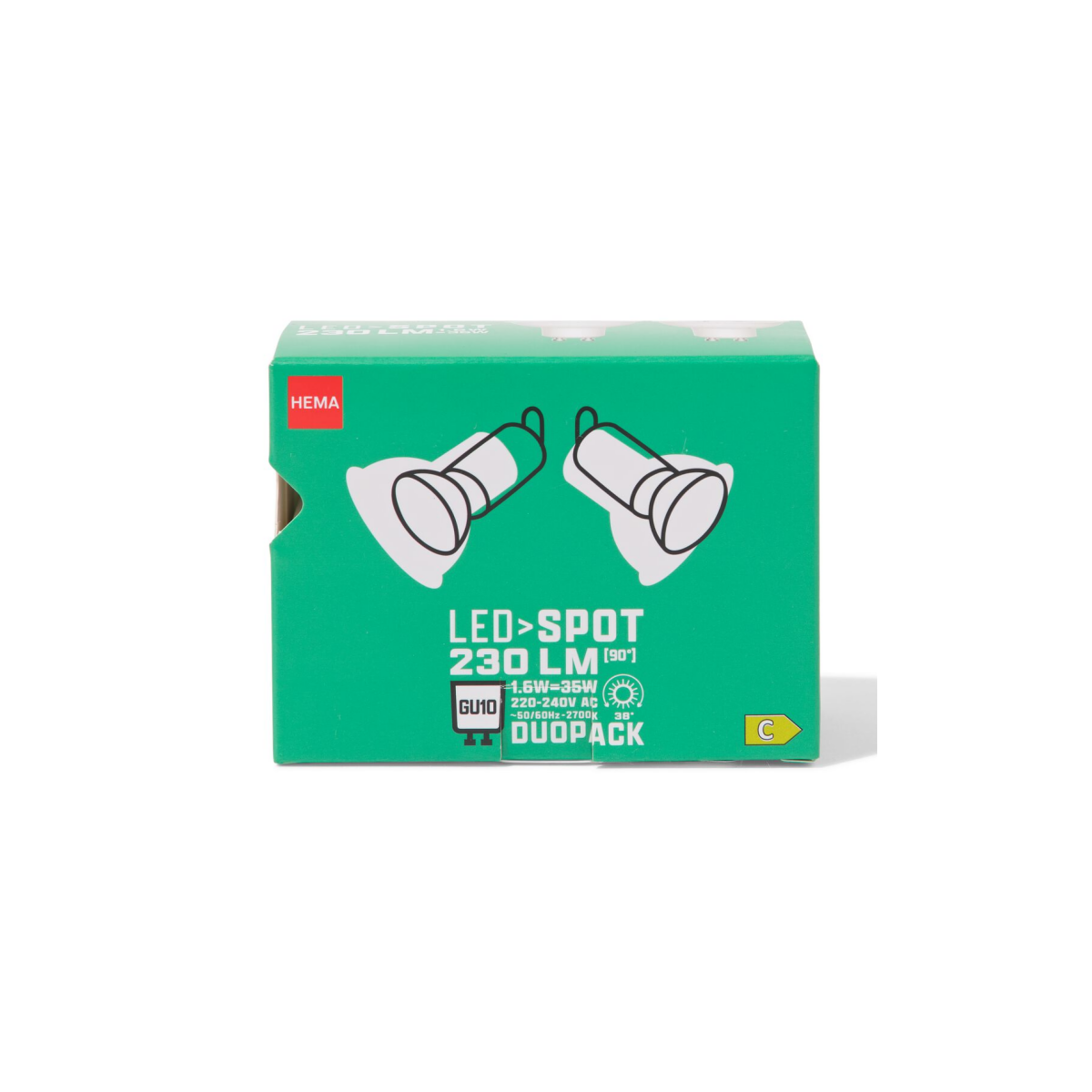 HEMA HEMA Led Spot GU10 1.6W 230lm - 2 Stuks