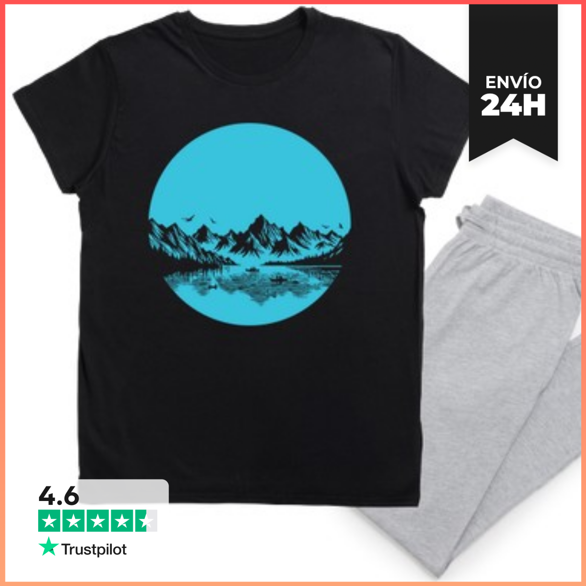 Pijama silueta de lago de montaña al aire libr laTostadora