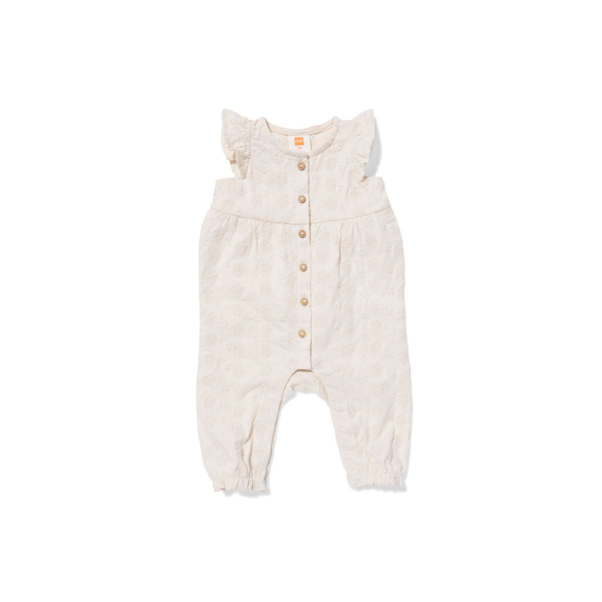 HEMA Babyjumpsuit jersey geborduurd gebroken wit (gebroken wit)