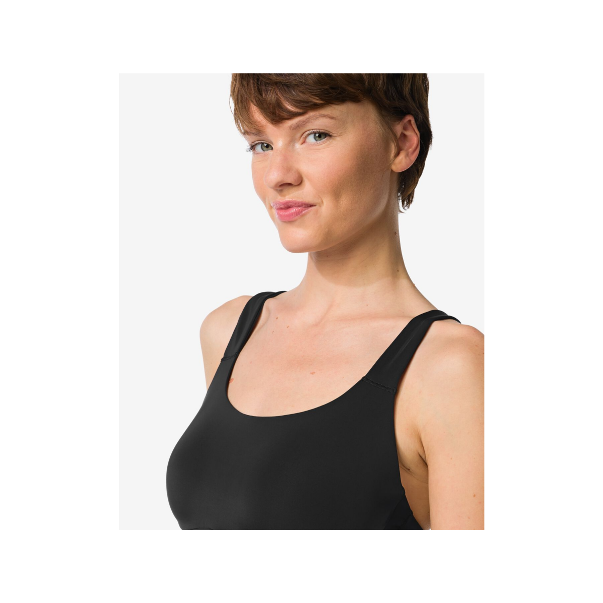 HEMA Voorgevormde sportbh zonder beugel medium support zwart (zwart)