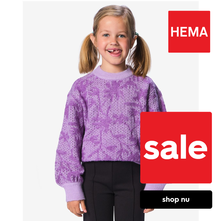 HEMA Kindertrui bloemen lila (lila)