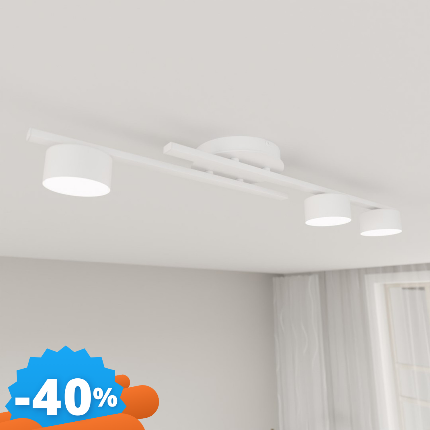 Emibig Lighting Nero/Bianco Lampada Da Soffitto In Acciaio Fragment 3 Da Interno 3Xgx53